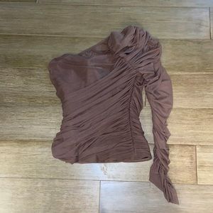 Brown One shoulder top